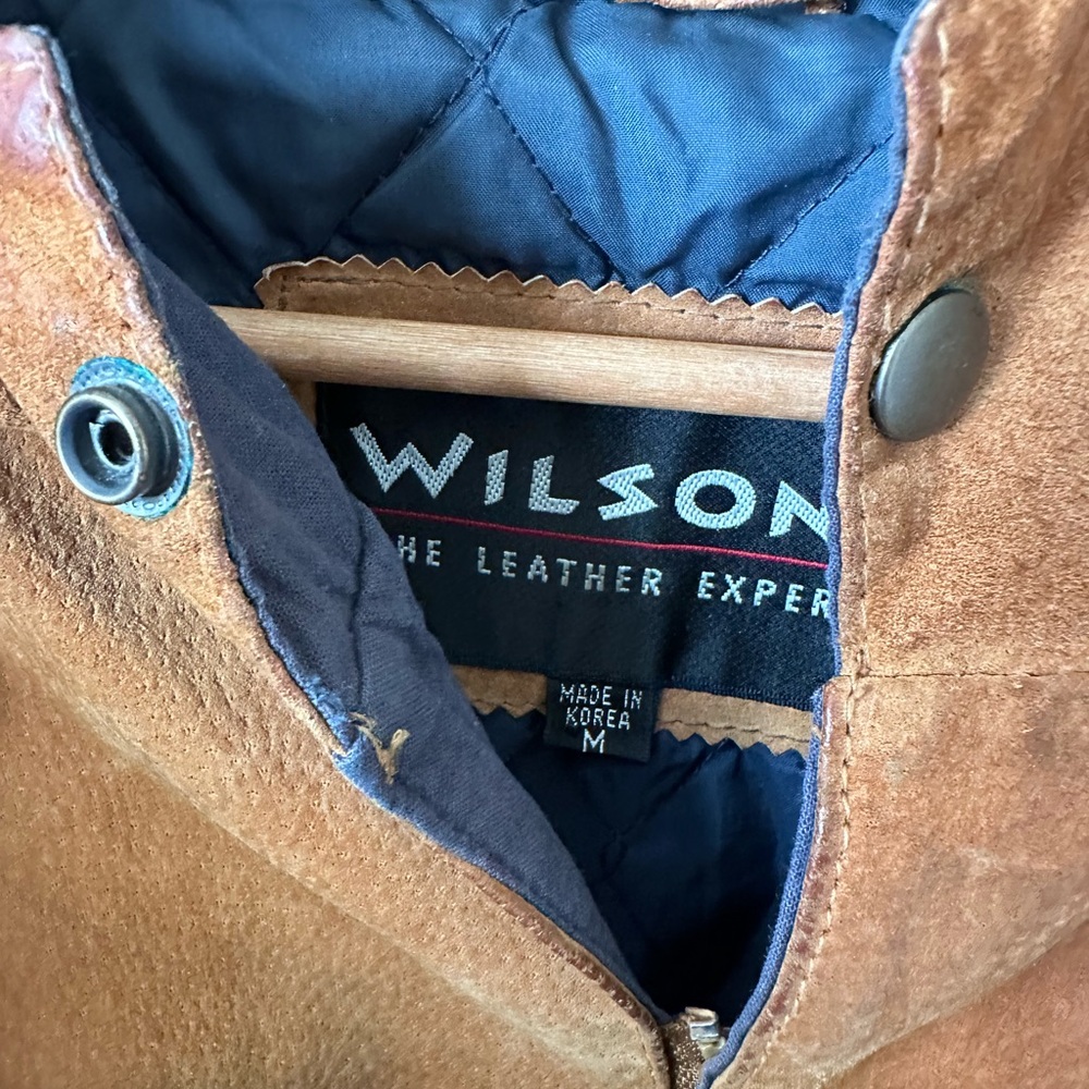 Wilson’s Leather Toggle Suede Hooded Jacket Men’s M Brown Made in Korea - Picture 2 of 10